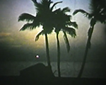 8mm_04 050 Florida Hollywood Beach crab, writing in sand, sunrise